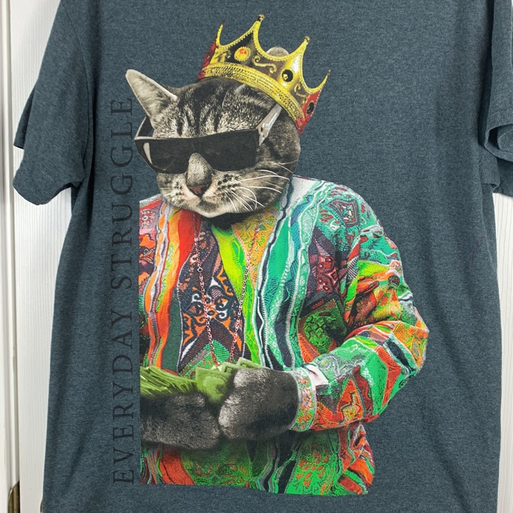 Heather dark grey short sleeved tee shirt chest 21”. Has great graphics on front